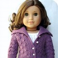 American Girl Doll Purple Knitted Book Bag