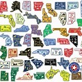 Black and White State Magnets