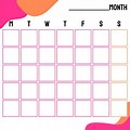 Blank Calendar Template Printable for Kids