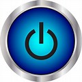 Blue Power Button Transparent Background