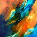 Blue and Orange Abstract Painting