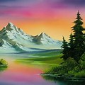 Bob Ross Mountain Painting Background