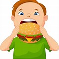 Boy Eating Burger Cartoon