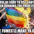 Burning Pride Flag Meme