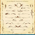 Calligraphic Elements Frame Pattern