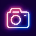 Camera App Icon Neon