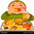 Cartoon Children Eating Junk Food