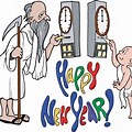 Cartoon Images of the Old and New Year
