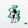 Cat Smoking Weed Sketch