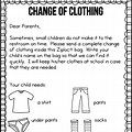 Change of Clothes Parent Letter