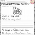 Christmas Cursive Handwriting Practice