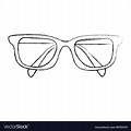 Drawing Face with Glasses Cartoon