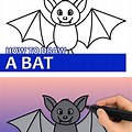 Drawing of a Bat for Kids