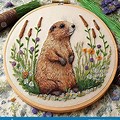 Embroidery Pattern Groundhog