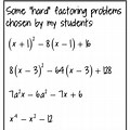 Factoring Math Problems Algebra