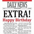 Free Birthday Newspaper Headlines