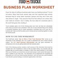 Free Printable Food Truck Business Plan