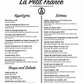 French Restaurant Menu Examples