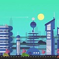 Future Cities in Cartoon Styles