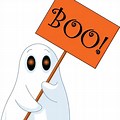 Ghost Holding Boo Sign