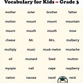 Grade 3 Vocabulary Words