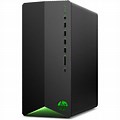 HP Gaming PC with Black Case and Green Light
