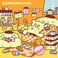 Hello Kitty and Pompompurin Wallpaper Hugging