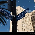 Hollywood and Vine Street Signs