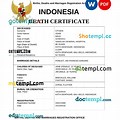 Indonesia Death Certificate