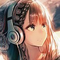 Kawaii Anime Girl with Headphones
