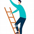 Ladder Going across Cartoon