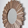 Large Wood Sunburst Wall Mirror