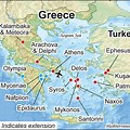 Map of Greek Islands in the Aegean Sea