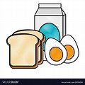 Milk Bread and Eggs Snow Cartoon