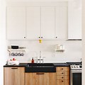 Modern Wood Slab Kitchen Cabinets