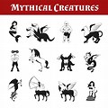Mythical Creatures Clip Art Black and White