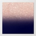 Navy Blue and Rose Gold Glitter Background