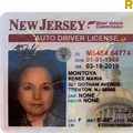 New Jersey Drivers License Front and Back Images