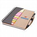 Notebook with Sticky Notes and Pen