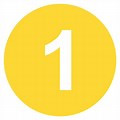 Number 1 Icon Yellow Circle