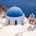 OIA Santorini Greece Blue Domes