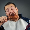 Old Italian Guy Eating Meat