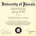 Picture of a Diploma with Honors From University of Phoenix