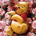 Pink Rose Art with Winnie the Pooh