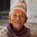 Poor Old Man in Nepalese Village