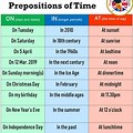 Prepositions of Time Controlled Practice Examples