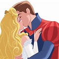 Princess Aurora and Cinderella Kiss