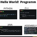 Python vs Java HelloWorld Meme