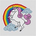 Rainbow Bright Cross Stitch Unicorn