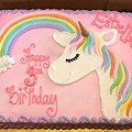 Rainbow Hair Unicorn Sheet Cake